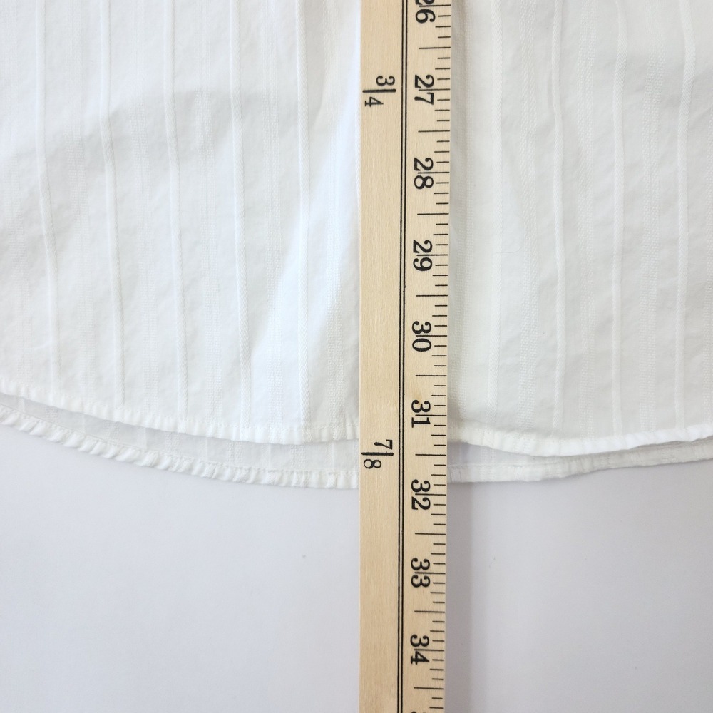 Alfani Men's White Tonal Stripe Button Down Shirt XL Long Sleeve 100% Cotton - Picture 8 of 8